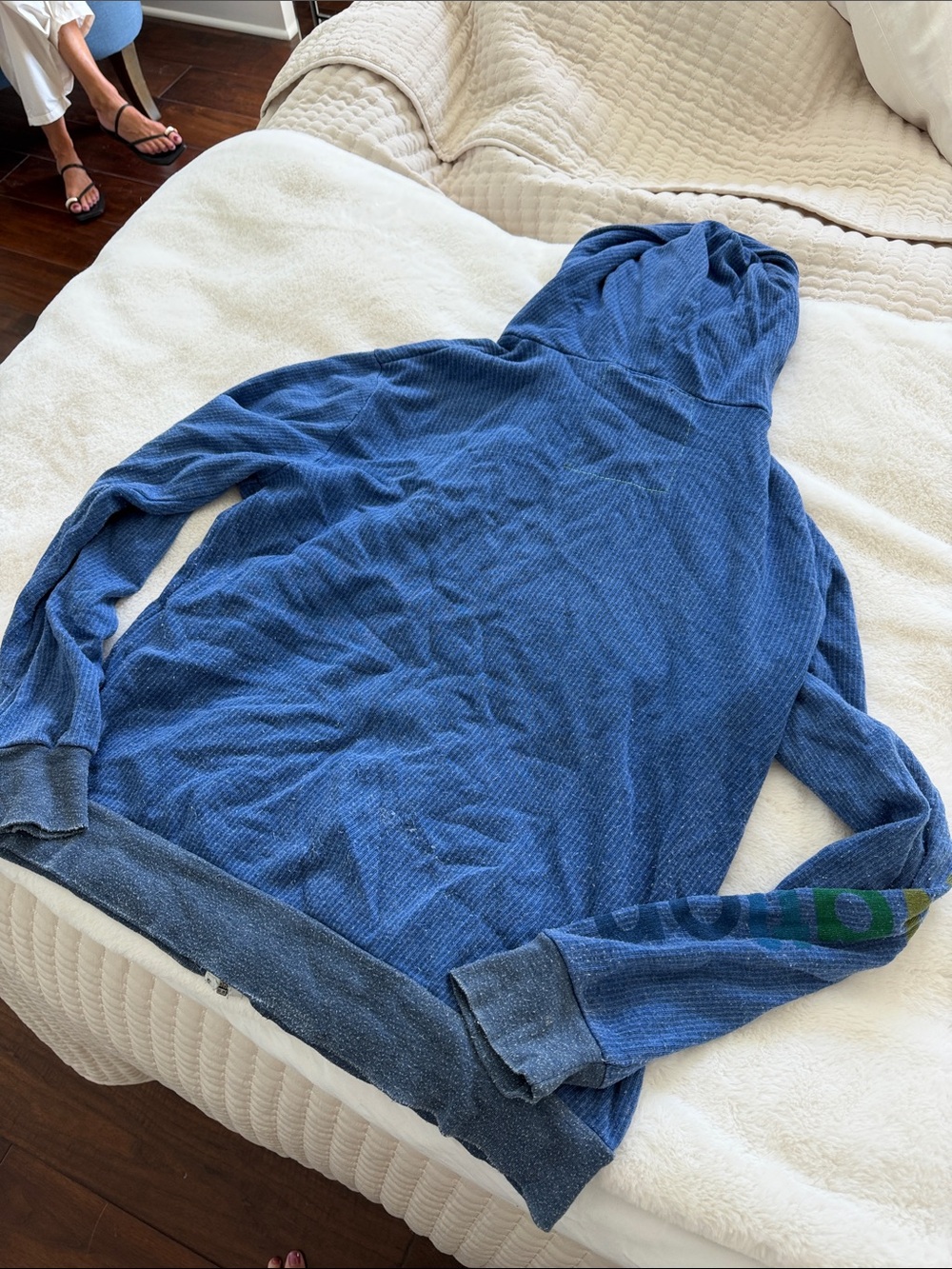 Aviator Nation Blue Zip-Up Jacket with Rainbow Graphic - Picture 2 of 2